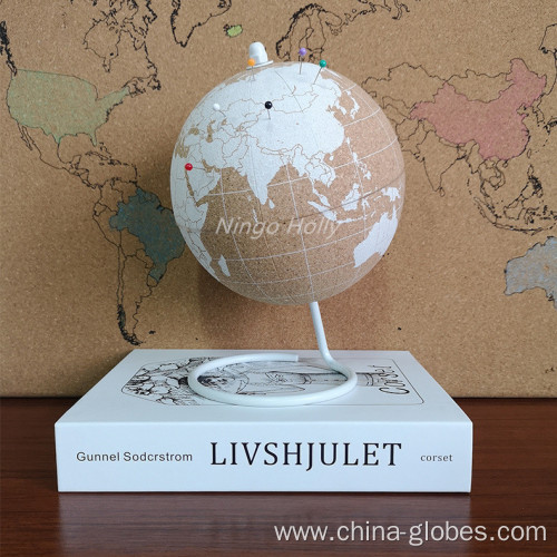 White DIY Colour In Cork Globe